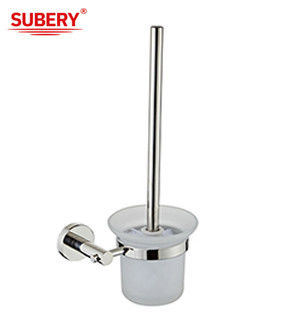 Oem Sus304 닦은 크롬 화장실 브러쉬 홀더 유리 욕실 액세서리 클래식 둥글