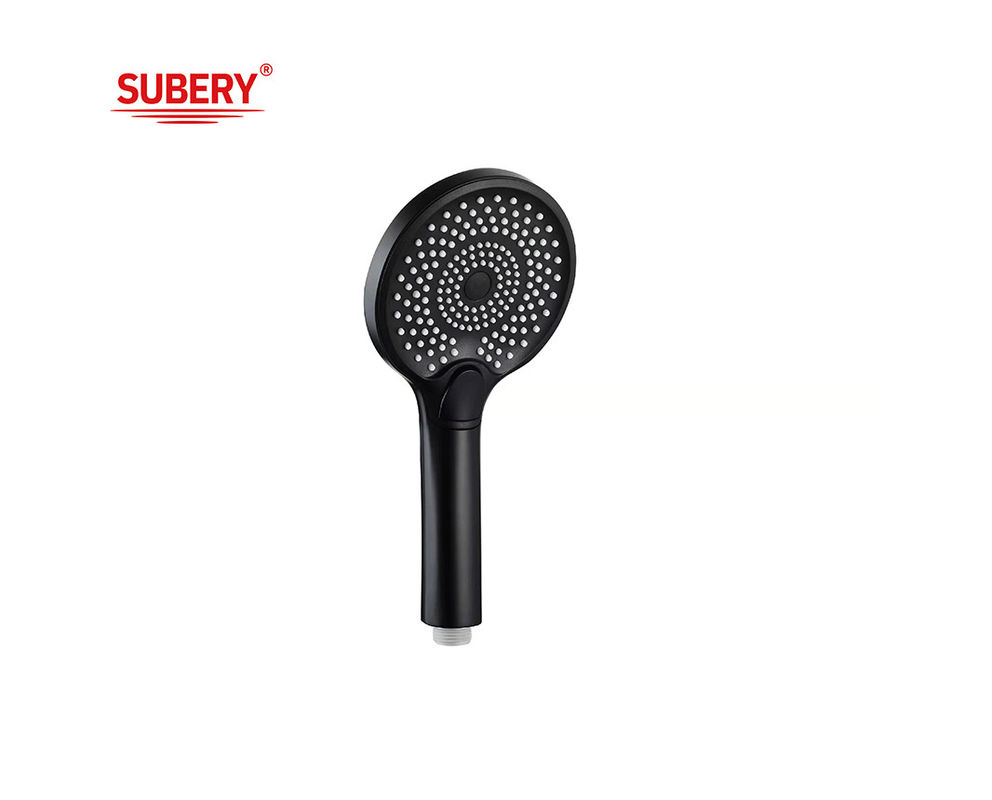 플라스틱 손 샤워기 ABS 3 기능 기둥 검은 액체 실리콘 노즐 둥글 쉬운 깨끗 OEM