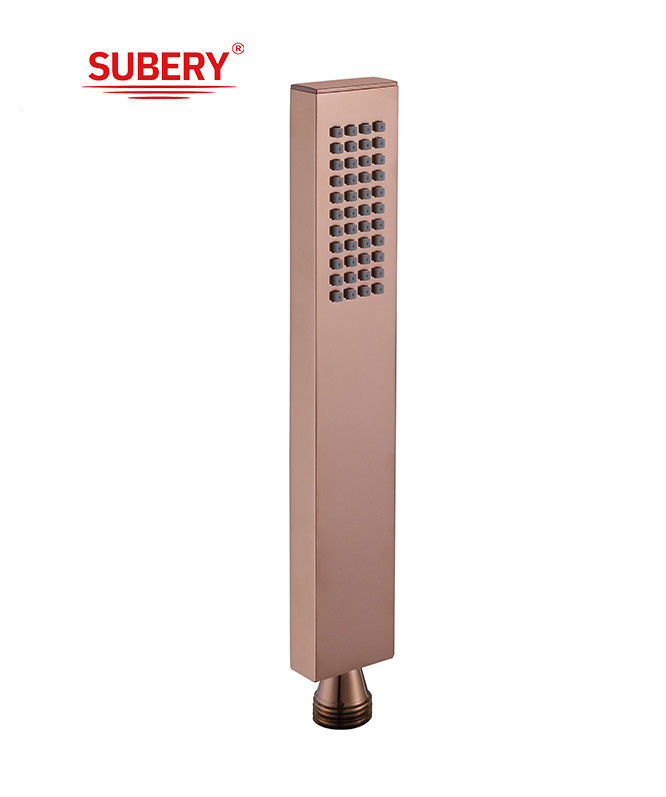 청동 마이크 손 샤워 손 샤워 샤워 기둥 로즈 황금 욕실 실리콘 노즐 쉽게 깨끗한 사각형 OEM